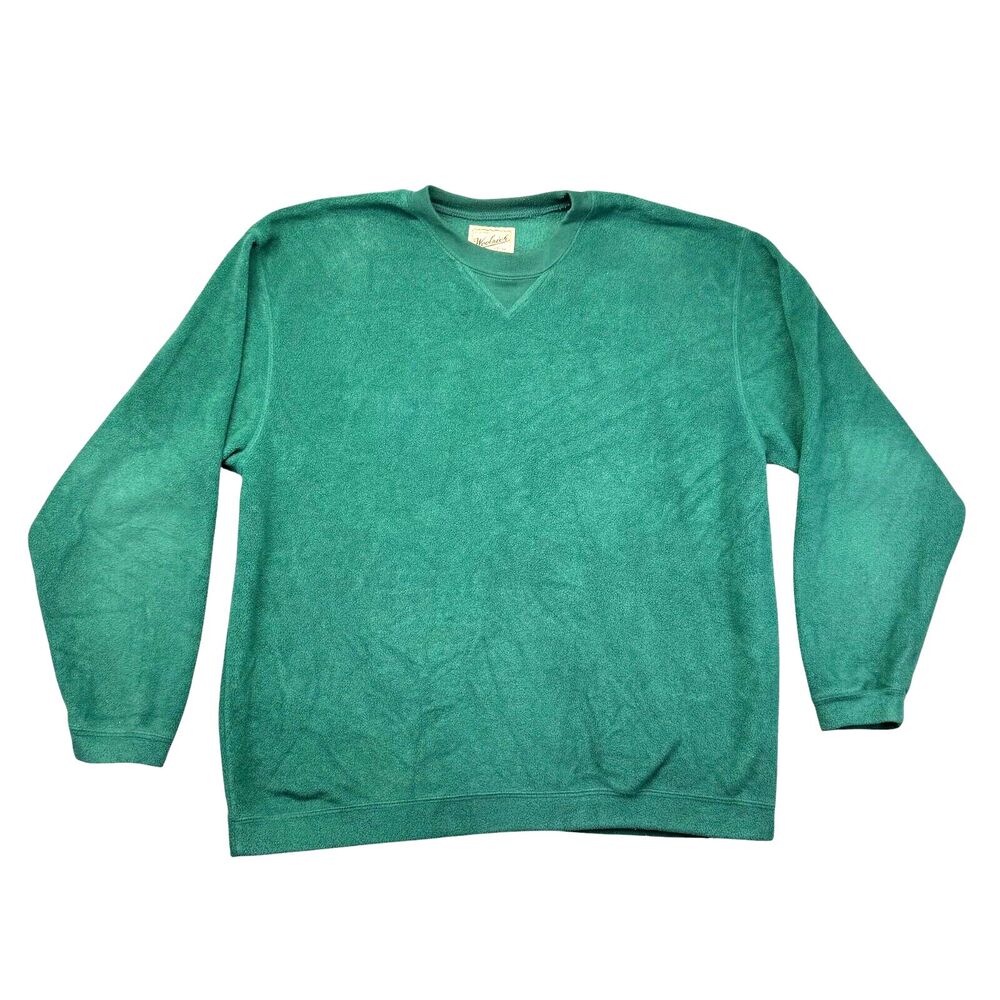 Woolrich Sweater Men's XL Green Long Sleeve Pullover Fleece 90’s Outdoor Vintage